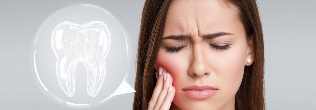 虫歯になり痛みを感じる女性