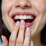 ブリッジ治療をした歯で笑う女性