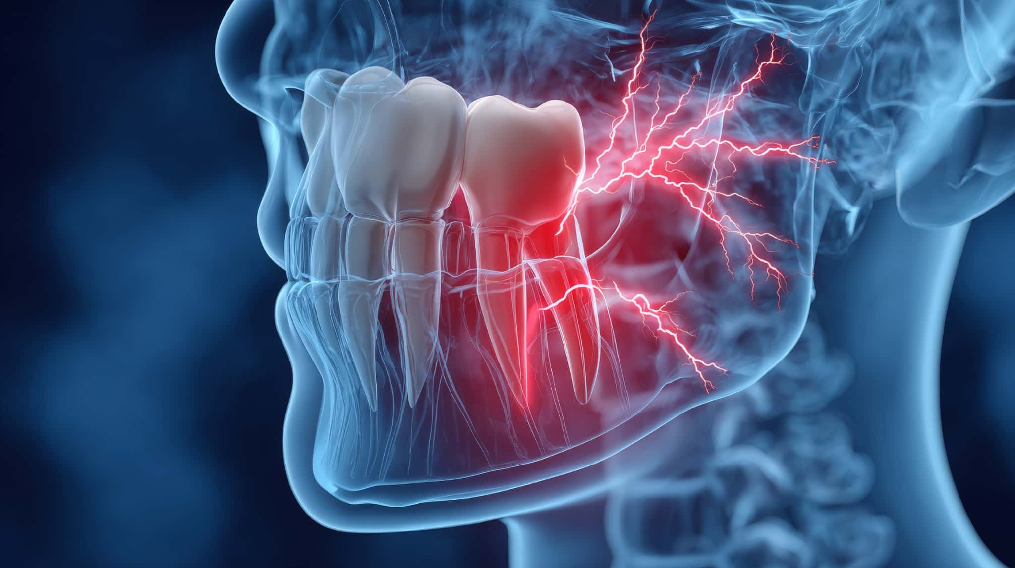 親知らずから痛みが走っている透過図